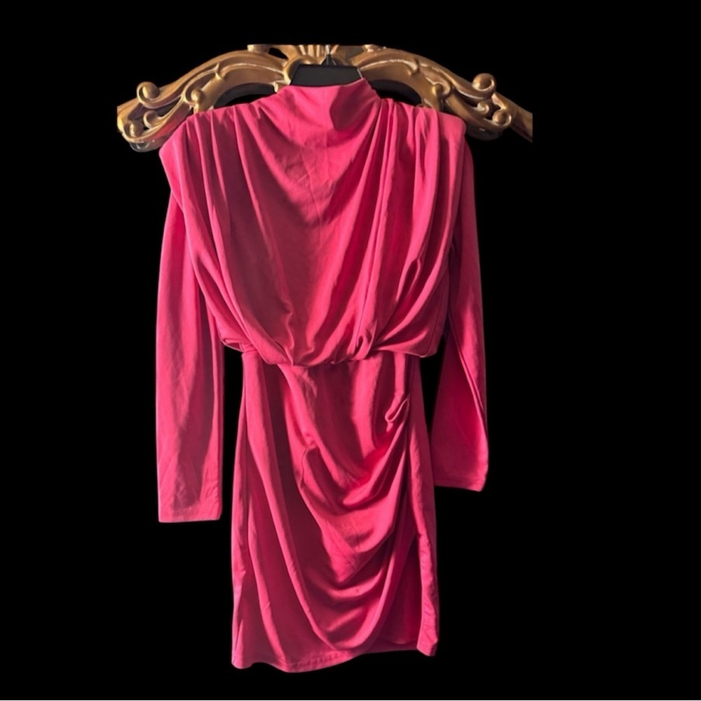 Elegant Pink Draped Dress